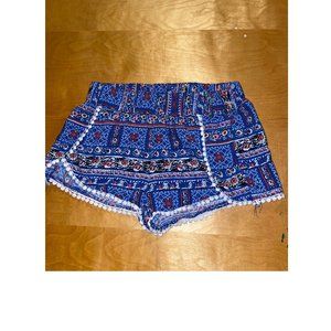 Blue Boho Shorts with White trim
